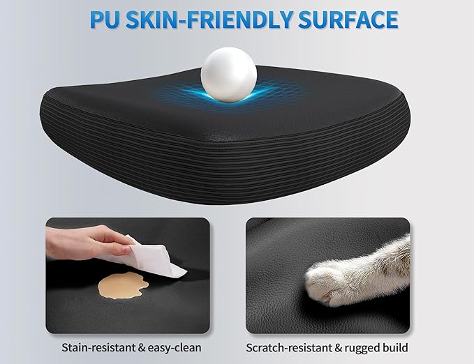 TRALT Ergonomic Office Chair - Desk Chair with Wave High Back Adjustable Lumbar Support Computer Chair - Gaming Chairs Mesh Backrest and PU Leather Seat for Home Reading Chairs to Adults (Black White)