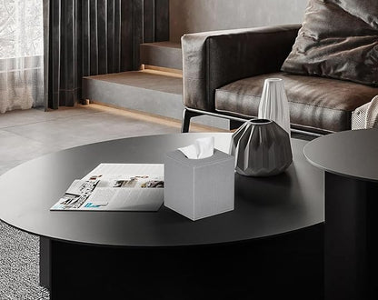 Colylan Tissue Box Cover Square Tissue Box Holder for Bathroom (Grey)