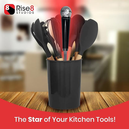 Rise8 Studios Microphone Spoon Kitchen Utensil - Fun Novelty Cooking Gadget & Unique Gift for Musicians, Singers, Karaoke Stars - Music Themed Housewares