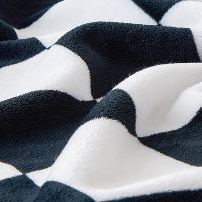 BEDELITE Checkered Throw Blanket for Couch, Soft & Cozy Fleece Flannel Blanket with Checkerboard Grid Home Decor, Checkered Black, 50x60 Inches