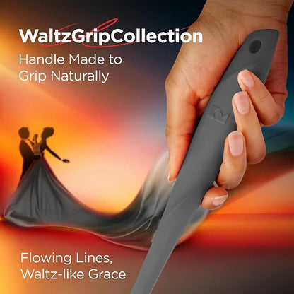 Kitchen Mama WaltzGrip Platinum Silicone Basting Pastry Brush: Set of 2 Heat-Resistant Brushes for Cooking, Baking, Grilling, and Spreading Oil or Butter - Dishwasher-Safe (Metal Gray)
