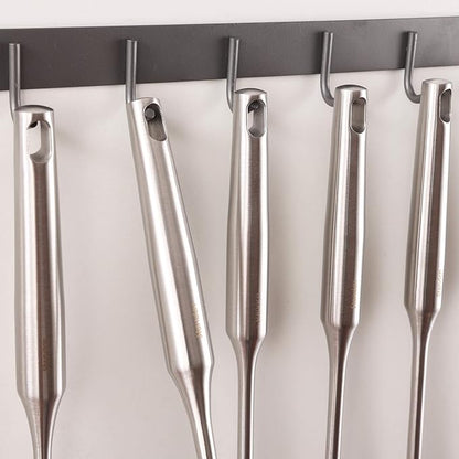 18/10 Stainless Steel Kitchen Utensils Set - 15” All Metal Cooking Tools & Serving Utensils, 8 PCS - Solid Spoon, Slotted Spoon, Spatula, Ladle, Skimmer, Tunner, Spaghetti Spoon, Large Spoon Set