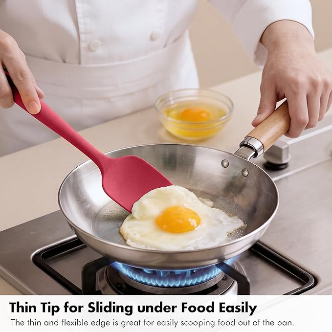 3 Pieces Silicone Spatula Set: Ironberry 600ºF Heat Resistant Food Grade Cooking & Baking Utensils, Kitchen Flexible Nonstick Rubber Scraper for Scraping, Mixing, Scrambling, Flipping (Multicolor 5)