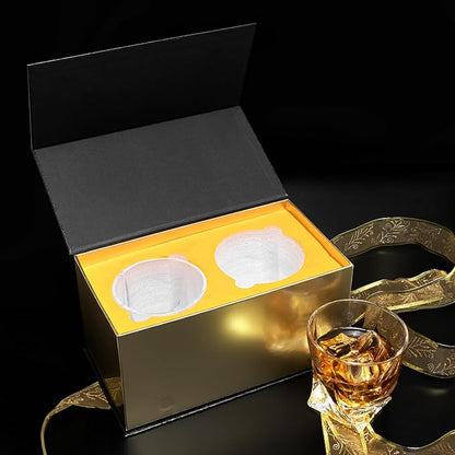 KANARS Old Fashioned Whiskey Glasses with Luxury Box - 10 Oz Twisted Liquor Tumblers for Scotch, Bourbon, and Cocktail Drinks - Set of 2 - Men Gift for Valentine's Day Birthday Anniversary
