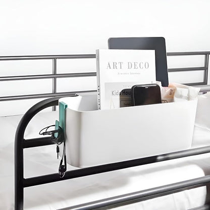 Bedside Organizer Caddy Hanging, Plastic, Green, 11 Lbs / 5 Kg Capacity, Elegant Style, Space-Saving, Rectangular, Hanging Mount
