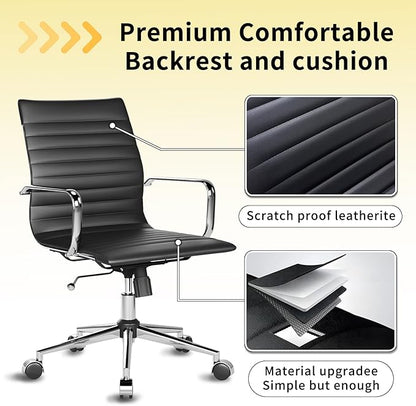 Chair, Desk Computer Chair ，with Armrests ，Ergonomic Office Chair for Home and Office, 17.32 x 22.83 x 35.43 inches, Multiple Colors (Black)