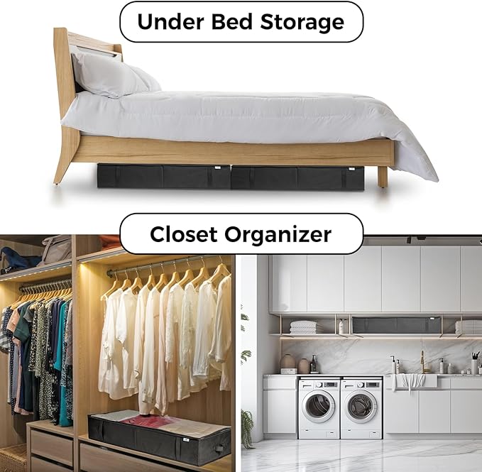 StorageExpert Closet Organizers and Storage - Maximize Space with Under Bed Storage Containers & Clothes Storage - Ideal Closet Organizer, Toy Storage Organizer & Underbed Storage (Grey, 2 Pack)
