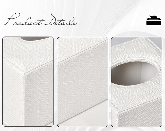 Colylan Tissue Box Cover Square Tissue Box Holder for Bathroom (Beige)