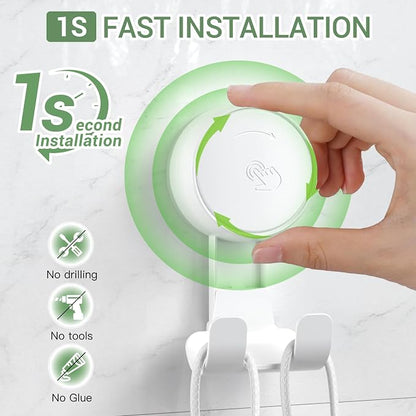 LUXEAR Suction Hooks Powerful Vacuum Suction Cup Hooks-4PACK Razor White