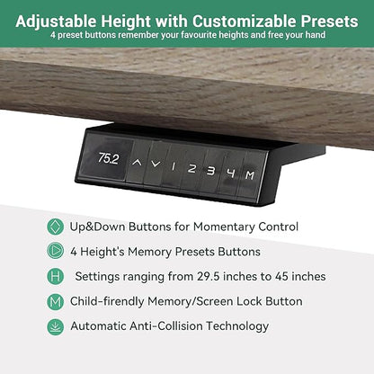 86.61" L Shaped Standing Executive Desk and 63" lateral File Cabinet, Large Adjustable Heigh Office Computer Desk with 3 Drawers,2.3" Desktop,Business Workstation,Black and Warm Oak