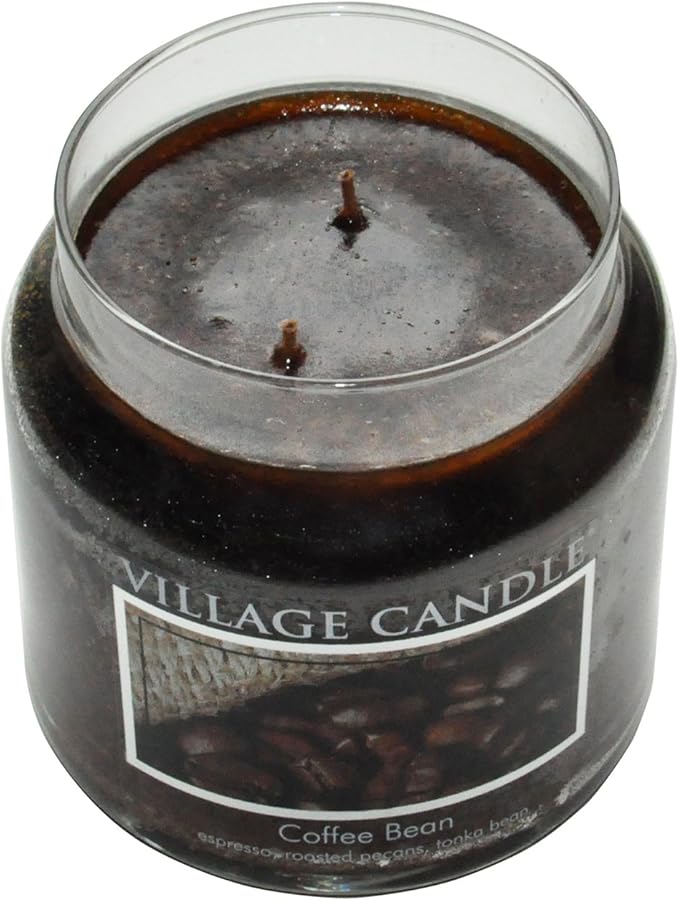 Village Candle Coffee Bean Glass Jar Scented Candle, Large, 21.25 oz, Brown