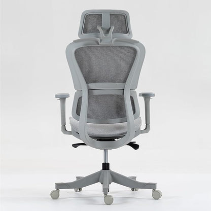 Ergonomic Office Chair with Independent Lumbar Support, Adjustable Height & 360° Swivel for Home Office Workstation (Grey)
