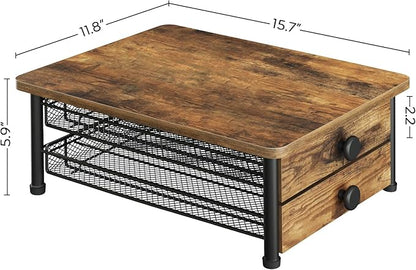YATINEY Coffee Pod Drawer Holder, 70 Capacity Coffee Capsule Storage Organizer, 2-Tier Coffee Pod Drawer for K Cup, for Home Kitchen, Rustic Brown KH28BR