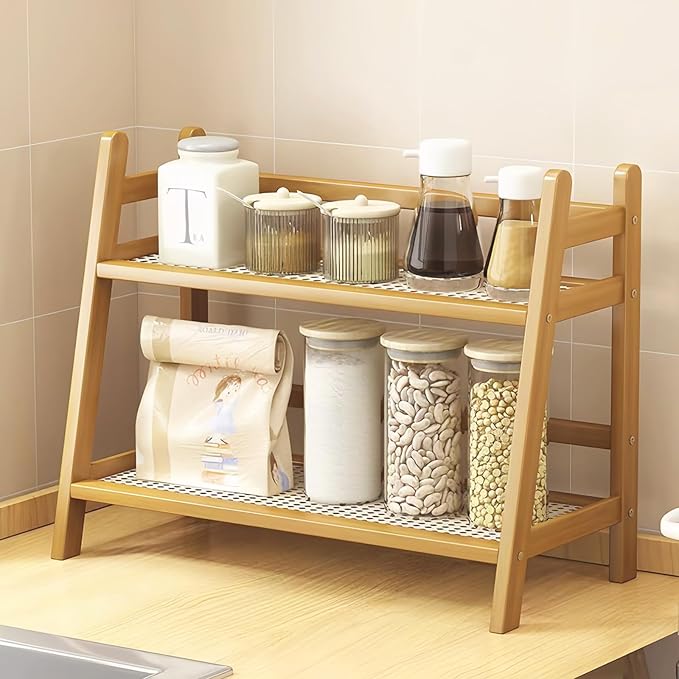 Coffee Station Organizer, Mug Holder Countertop, Kitchen Counter Shelf for Tea Coffee Bar Accessories, Matcha Stand, Cup Display, Condiment Storage Rack (patent pending)