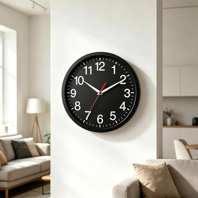 Rohioue Wall Clock Modern 8 Inch Battery Operated Silent Non Ticking Small Analog Clock Decorative for Bedroom Kitchen Bathroom Office Home