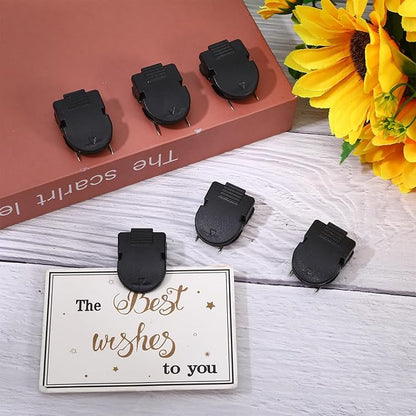 25 Pcs Black Cubicle Clips for Fabric Walls, Cubicle Hooks Cubical Office Accessories for Works, Cork Board Fabric Clips for Hanging Desk Organization Picture Note Memo Office Photos Wall