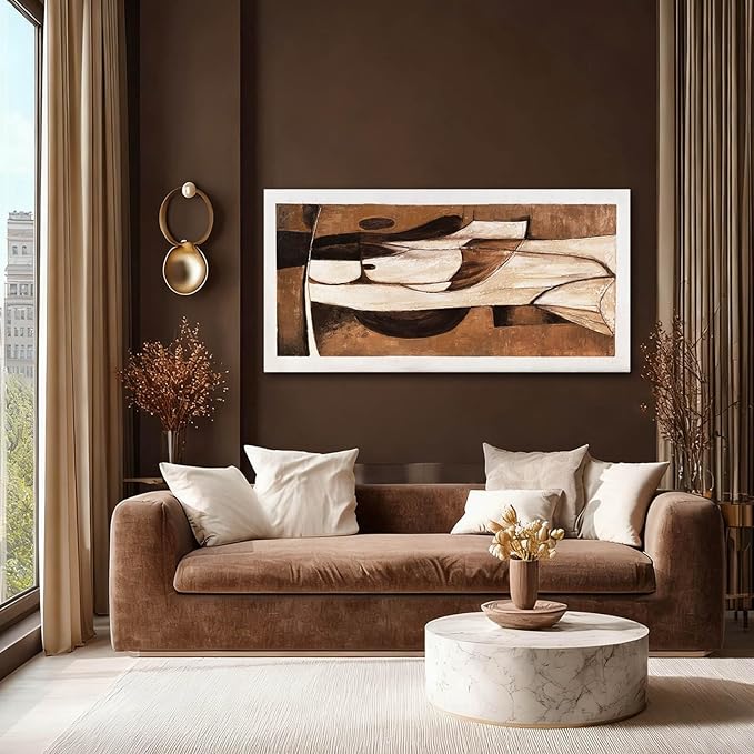 LEVERUP Modern Abstract Wall Art Gold Canvas Wall Artwork Dark Wall Decor for Bedroom Kitchen Office 20×40 Inch Posters for Room Aesthetic