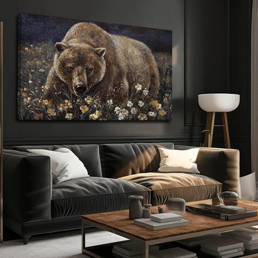 LEVERUP Animal Pictures Wall Printing Posters Flower Canvas Wall Art Spring Pictures Wall Decor for Living Room Bedroom Office Easy to Hang 24×36 Inches