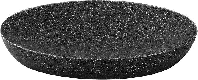 Luxspire Soap Dish, Resin Soap Tray Soap Holder Container Box, Oval Bar Soap Plate Case, Sponge Dish Scrubbers Tray Holder for Bathroom Vanity Shower Kitchen Sink Counter Top, Gravel Black