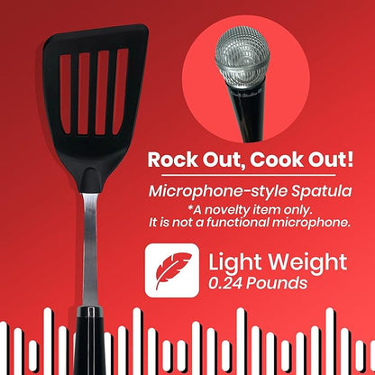Rise8 Studios Rockstar Microphone Spatula - Fun Kitchen Gadget for Singers & Music Lovers - Funny Novelty Cooking Utensil for Kitchen Rockstar