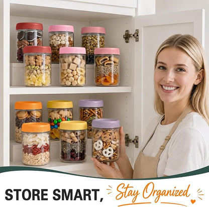 16 oz Mason Jars, 6 Pack Air Tight Overnight Oats Jars, Chia Pudding Glass Jars with Lids, Parfait Cups with Lids, Sugar Bowls, Glass Storage Jar for Yogurt, Snack, Food, Prep Meal, Breakfast