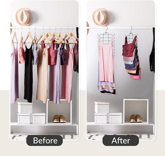 ZEDODIER 3 Pack Tank Top Hanger Space Saving, Bra Hangers for Closet Organizer, Hanging Bra Organizer Tank Tops Holder with 24 Hooks, Metal Closet Organizers and Storage Small Space Solutions, Black