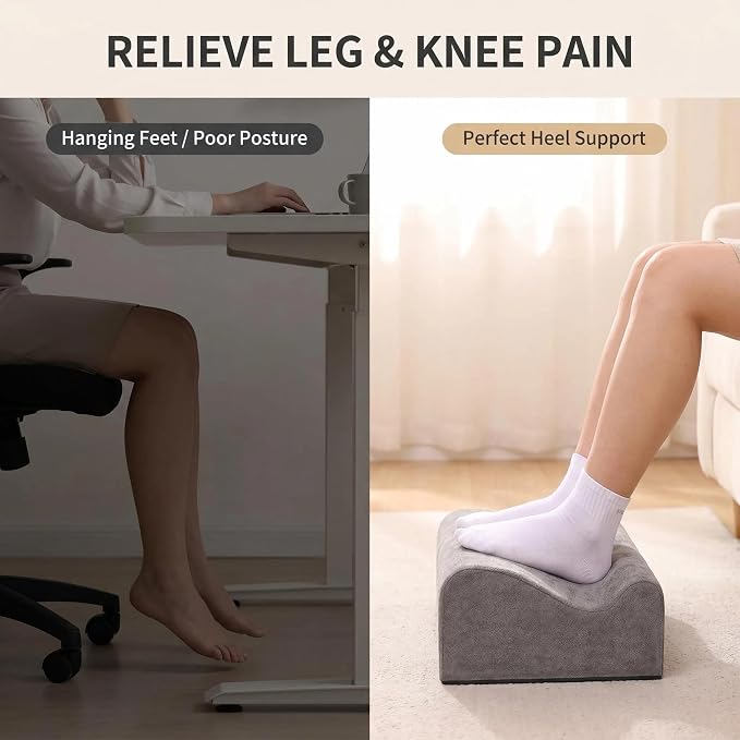 Foot Rest for Under Desk at Work,At Work Soft Ergonomic Footrest,Support Foot Pillow,Heel Chair,Leg Elevation Pillow, (Dark Gray)