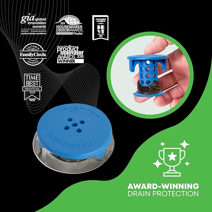 SinkShroom The Revolutionary Sink Drain Protector Hair Catcher/Strainer/Snare, Blue