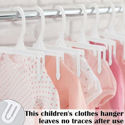 100pcs Kids Pants & Skirt Hangers, Baby Hangers Plastic Pants Hanger Closet Organizer Skirt Clothes Space Saving for Children Wardrobe Organization and Retail Store