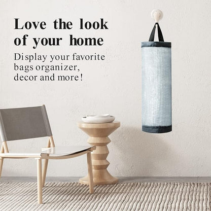 TOGETRUE Plastic Bag Holder, Mesh Grocery Bag Holder Hanging Storage Bag Dispenser (Dark Grey 2 Packs)