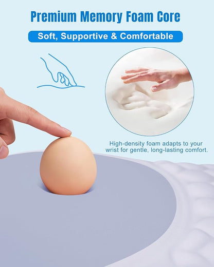 Ergonomic Mouse Pad with Wrist Rest, Slope Design Memory Foam Support, Smooth Lycra Surface, Non-Slip PU Base, Comfortable Mouse Mat for Office, Home, Computer Desk