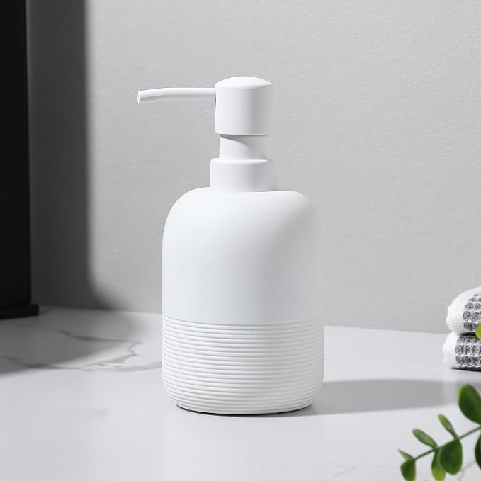 GalDal Soap Dispenser White,Hand Soap Lotion Dispenser for Bathroom Countertop,Soap Dispenser for Kitchen.