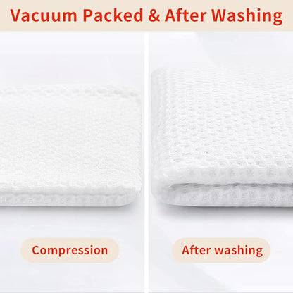 Homaxy 100% Cotton Waffle Weave Kitchen Dish Cloths, Ultra Soft Absorbent Quick Drying Dish Towels, 12 x 12 Inches, 24-Pack, White