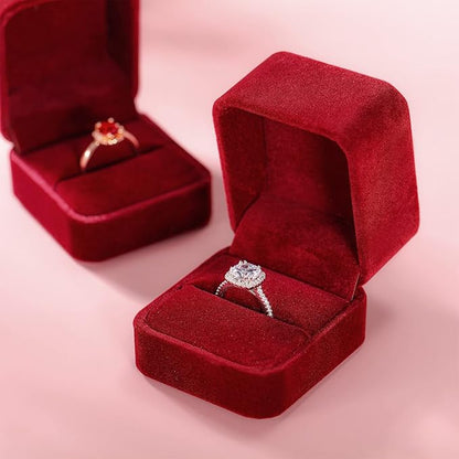 Zhanmai 12 Pcs Christmas Velvet Ring Box Jewelry Box Earring Jewelry Case Gift Boxes for Xmas Women Wedding Engagement Birthday Anniversary Valentines Day 2.12 x 1.77 x 2 Inch(Red)
