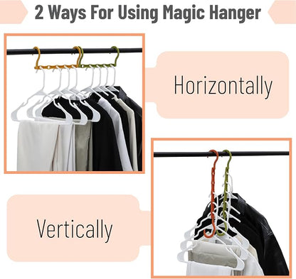Mr. Pen- Space Saving Hangers, 8 pcs, 360° Rotating Hooks, Magic Cascading Hanger Organizer with 5 Enclosed Slots, Closet Organizers and Storage for Clothes, College Dorm Room Essentials
