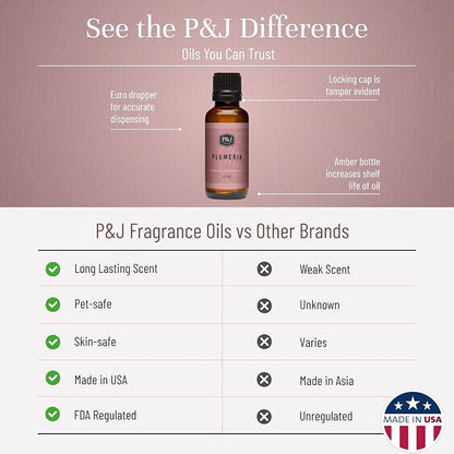 P&J Trading Fragrance Oil | Plumeria Oil 30ml - Candle Scents for Candle Making, Freshie Scents, Soap Making Supplies, Diffuser Oil Scents