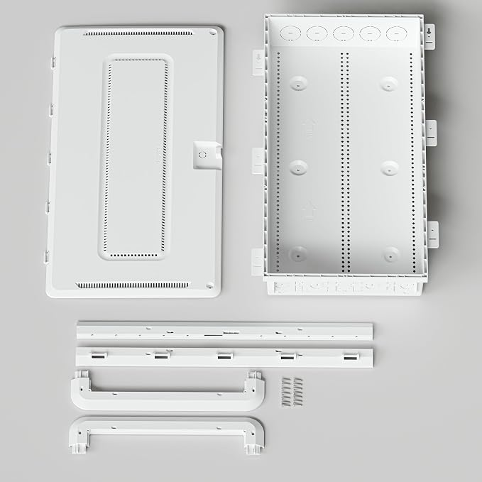 Legrand - On-Q 30 Inch Media Enclosure, WiFi Electrical Box, Cable Management Box for Distribution of Networking Service, Recessed Media Box Lets Signal Through, White, ENP3050NA