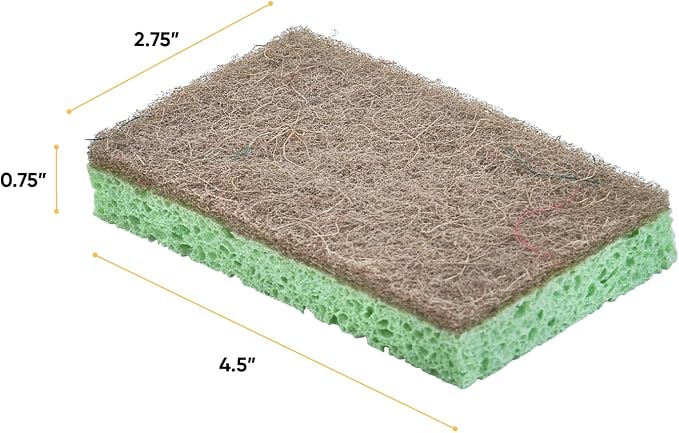 Kitchen Sponges for Washing Dishes, Non-Scratch Cellulose Dish Scrub Sponges, Cleaning Sponges for Household Use, Safe Cleaning Products, Kitchen Sponges Pack of 2, by Superio