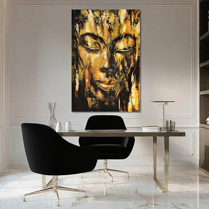 ZENPEE Black Large Wall Art, Gold Abstract Wall Art, Home Decorations for Living Room, Wall Decor for Bedroom Aesthetic, for Office, 24" x 36"