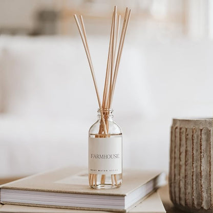 Sweet Water Decor Farmhouse Reed Diffuser Set - Apple, Orange, Pumpkin, Fall Scented Air Freshener - Scent Diffusers for Home, Long Lasting Fragrance, Made in The USA