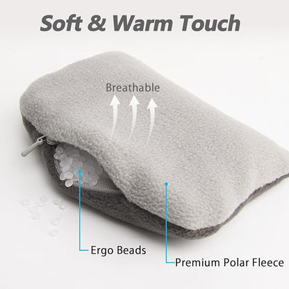 Large Mouse Wrist Rest Bean Bag, Ergonomic Mouse Support Pad Filled Ergo Beads for Computer, Laptop, PC Gaming (Gray)