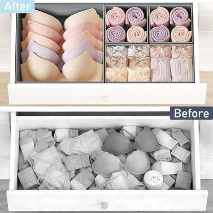 DIMJ Drawer Organizer Clothes Storage - 28 Pack Baby Dresser Organizer for Nursery, Foldable Closet Drawer Organizer Bins for Bedroom Organization, Fabric Storage Dividers for Socks, Underwears, Bras