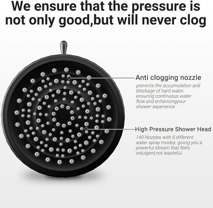 Filtered Showerhead - Best Shower Head With Filters for Healthy Hair & Skin | Filtered Shower Head for Hard Water,Removes Chlorine & Heavy Metals,6 Mode Settings,High Pressure,Easy Install,Water Softener