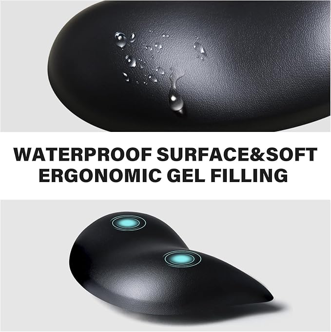 JIKIOU Ergonomic Gliding Palm Rests, Gel Mouse Wrist with Leather Surface, Sliding Wrist Pad with 4 Smooth Scroll Wheel, Fast Mouse Wrist Glider Designed for Office Computer Home Gaming, 2 Pack Black