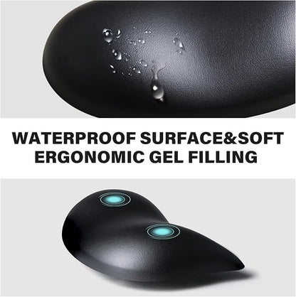JIKIOU Ergonomic Gliding Palm Rests, Gel Mouse Wrist with Leather Surface, Sliding Wrist Pad with 4 Smooth Scroll Wheel, Fast Mouse Wrist Glider Designed for Office Computer Home Gaming, 2 Pack Black