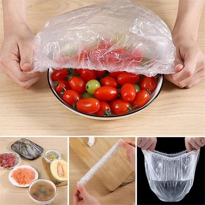 Plastic Wrap Storage Box With 200pcs Fresh Keeping Bags, 2023 New Kitchen Wall Mounted Organizer for Food Wrap and Bags (Grey)