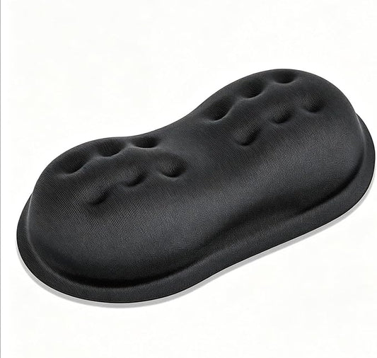 Ergonomic Memory Foam Mouse Wrist Rest Support Pad Cushion for Computer, Laptop, Office Work, PC Gaming - Massage Holes Design - Wrist Pain Relief (Black Mouse Wrist Rest)