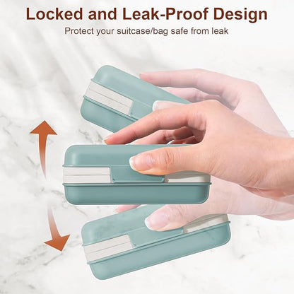 Quatish Leakproof Bar Soap Holder Dish with Lid for Shower, Portable 1 Pack Travel Soap Case Box for Gym, Camping, Hiking, Outdoor Use, Travel Size Toiletries Essentials, Keeps Soap Dry, Blue
