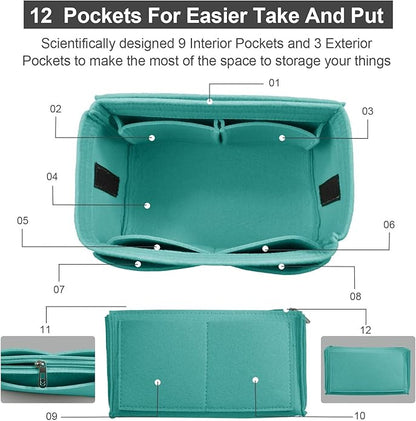 OMYSTYLE Purse Organizer Insert, Felt Tote Bag Organizer Insert with 5 Sizes, Handbag Dividers for Inside Purse, Compatible with Longchamp, Neverful, Speedy and More