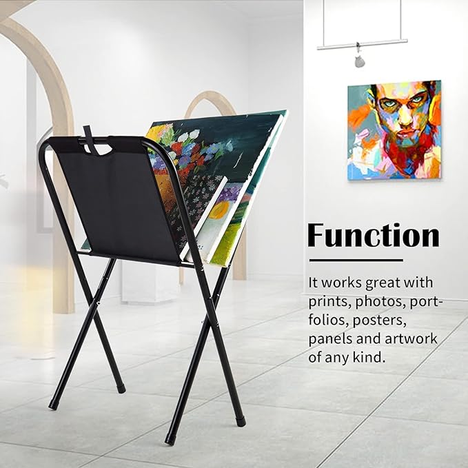 Falling in Art Small Canvas Print Rack - Portable Folding Art Display Rack for Posters, Artwork, Prints, Canvas Storage